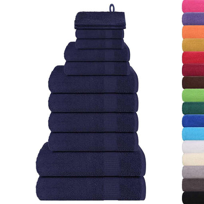 12 Piece Towel Set Navy Blue 360 gsm 100% Cotton