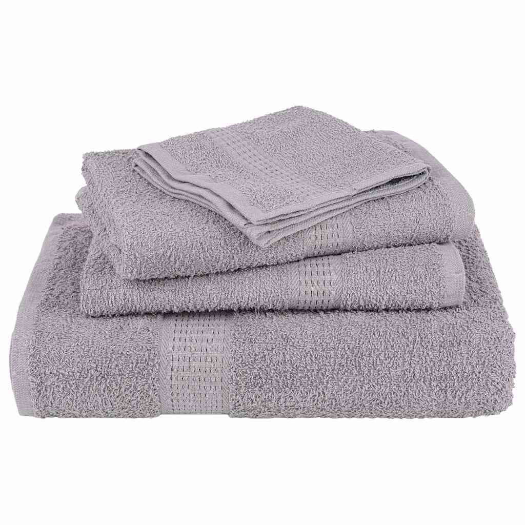 12 Piece Towel Set Grey 360 gsm 100% Cotton