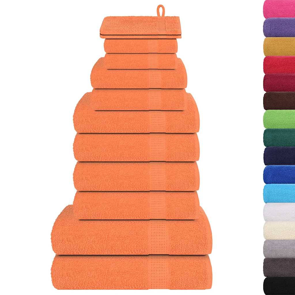 12 Piece Towel Set Orange 360 gsm 100% Cotton