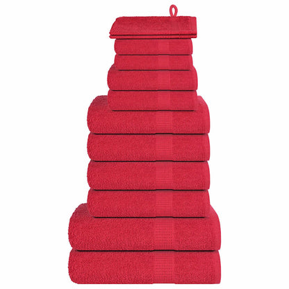 12 Piece Towel Set Red 360 gsm 100% Cotton