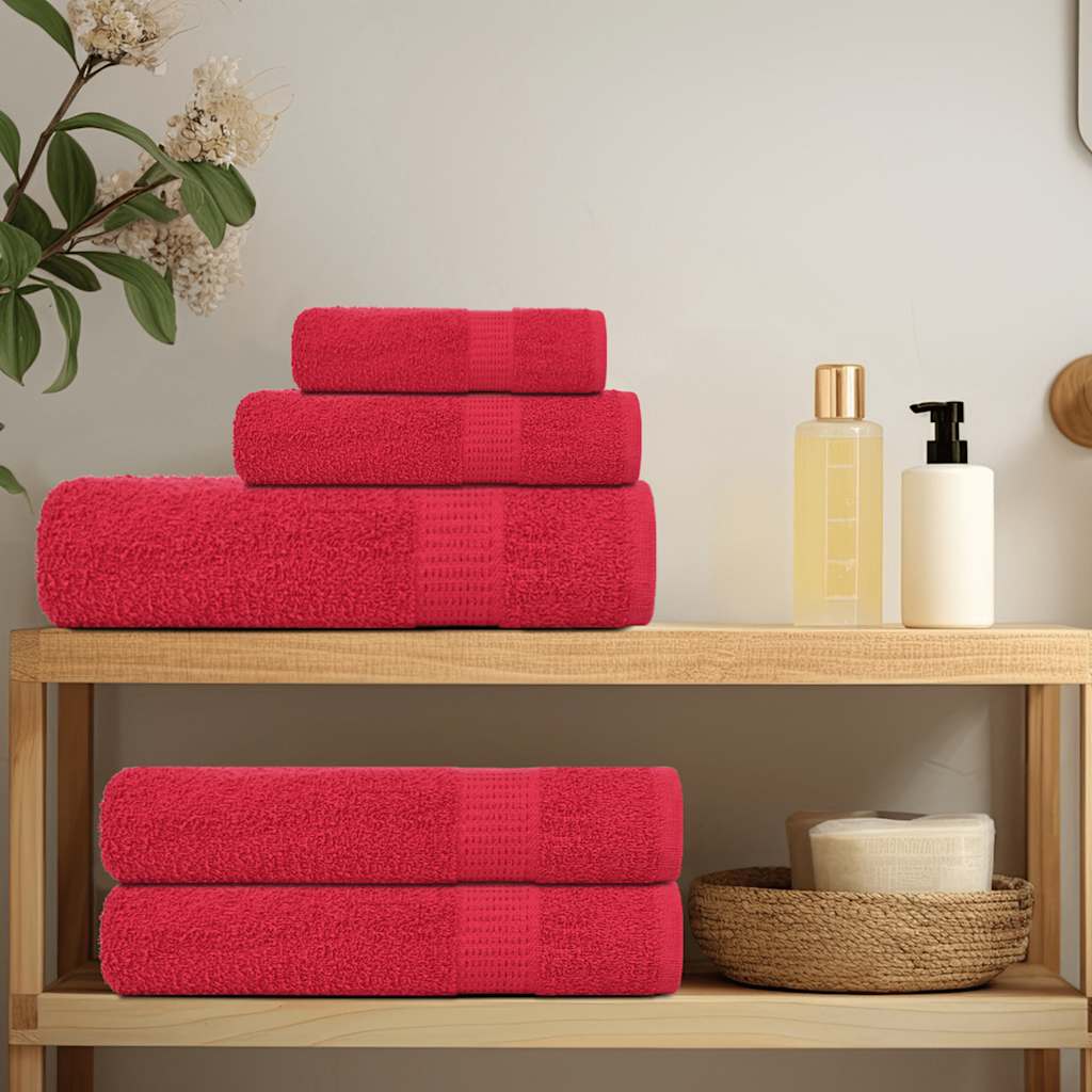 12 Piece Towel Set Red 360 gsm 100% Cotton