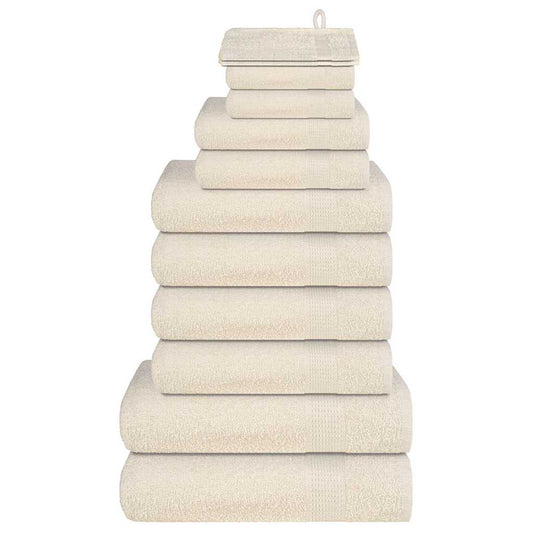 12 Piece Towel Set Cream 360 gsm 100% Cotton