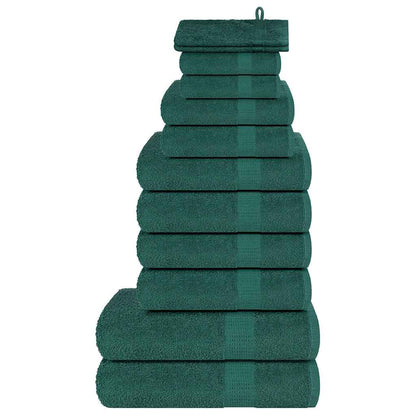 12 Piece Towel Set Apple Green 360 gsm 100% Cotton