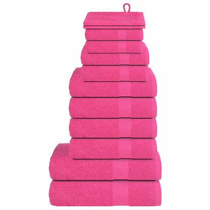 12 Piece Towel Set Pink 360 gsm 100% Cotton