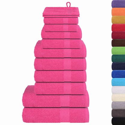 12 Piece Towel Set Pink 360 gsm 100% Cotton