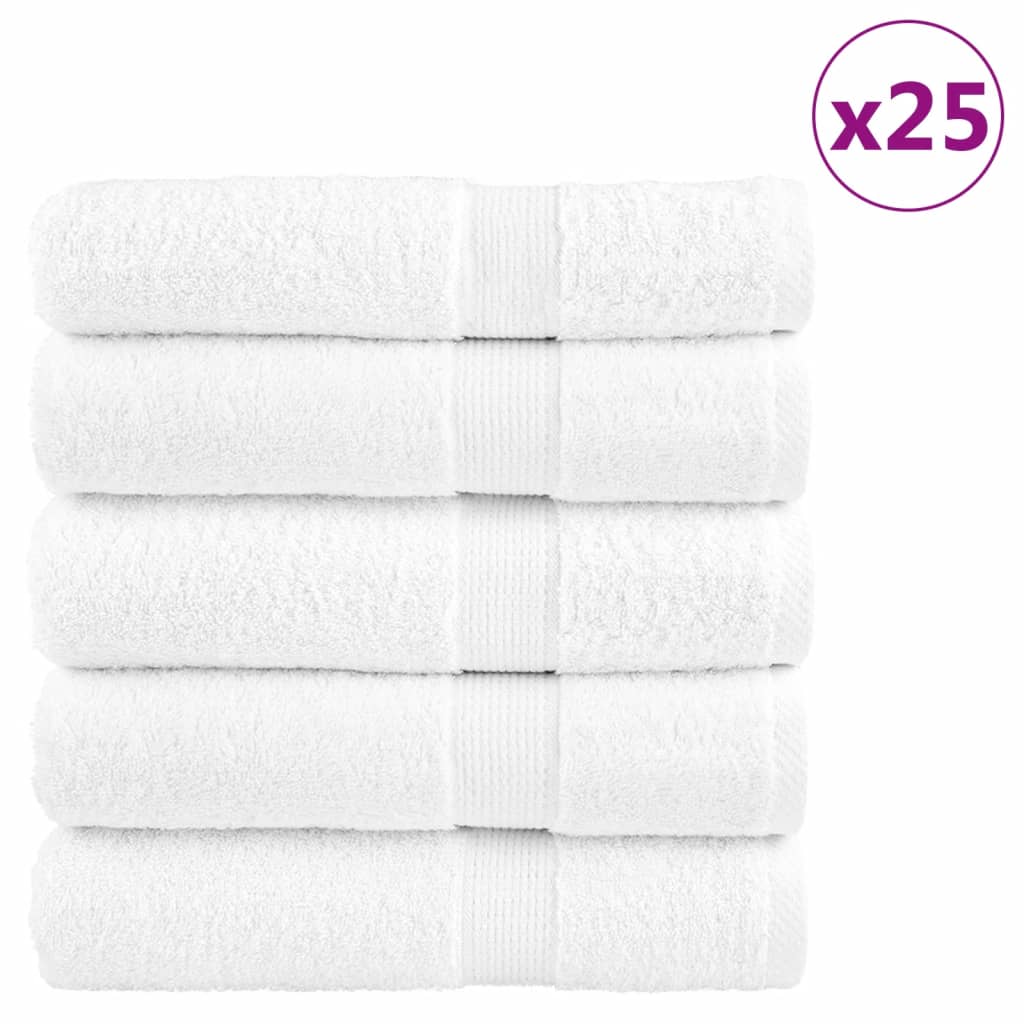 Premium Bath Towels 25pcs White 100x150cm 600gsm 100% Cotton