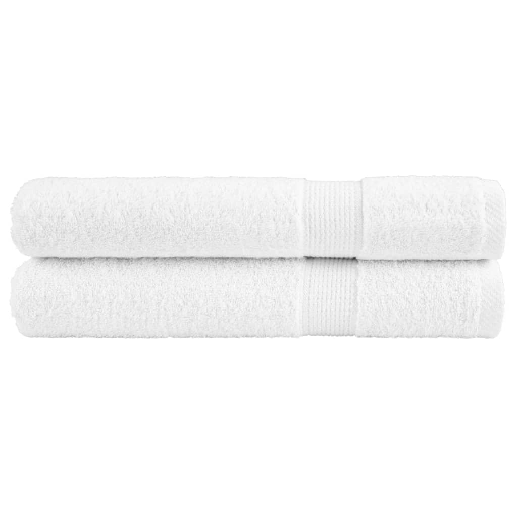 Premium Sauna Towels 2pcs White 80x200cm 600gsm 100% Cotton