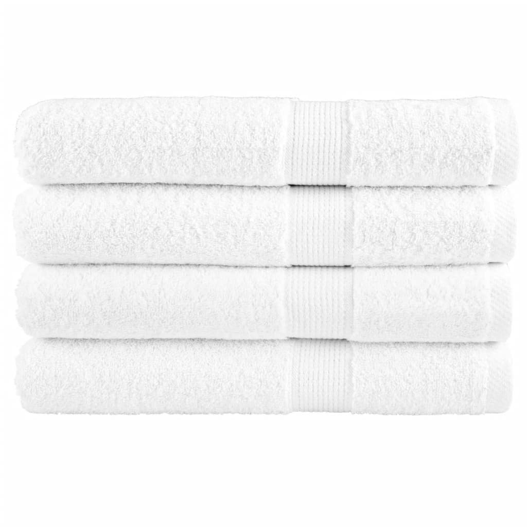 Premium Sauna Towels 4pcs White 80x200cm 600gsm 100% Cotton