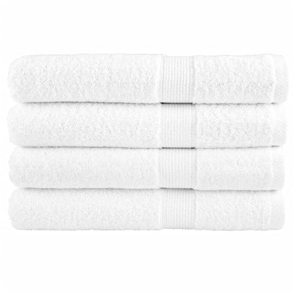 Premium Sauna Towels 4pcs White 80x200cm 600gsm 100% Cotton