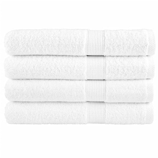 Premium Sauna Towels 4pcs White 80x200cm 600gsm 100% Cotton