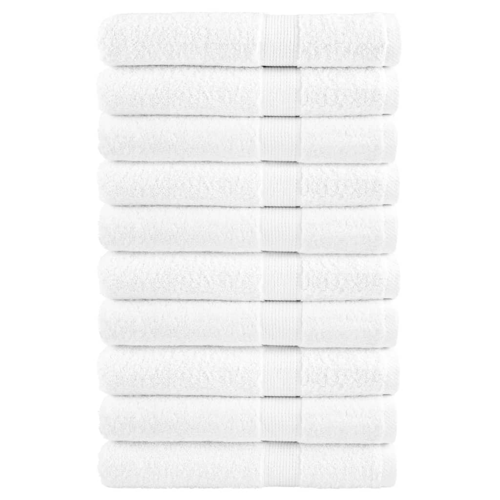 Premium Sauna Towels 10pcs White 80x200cm 600gsm 100% Cotton