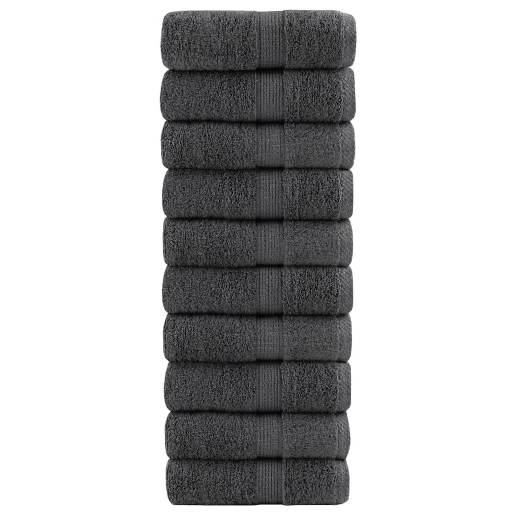 Premium Soap Towels 10 pcs Anthracite 30x30cm 600gsm 100% Cotton