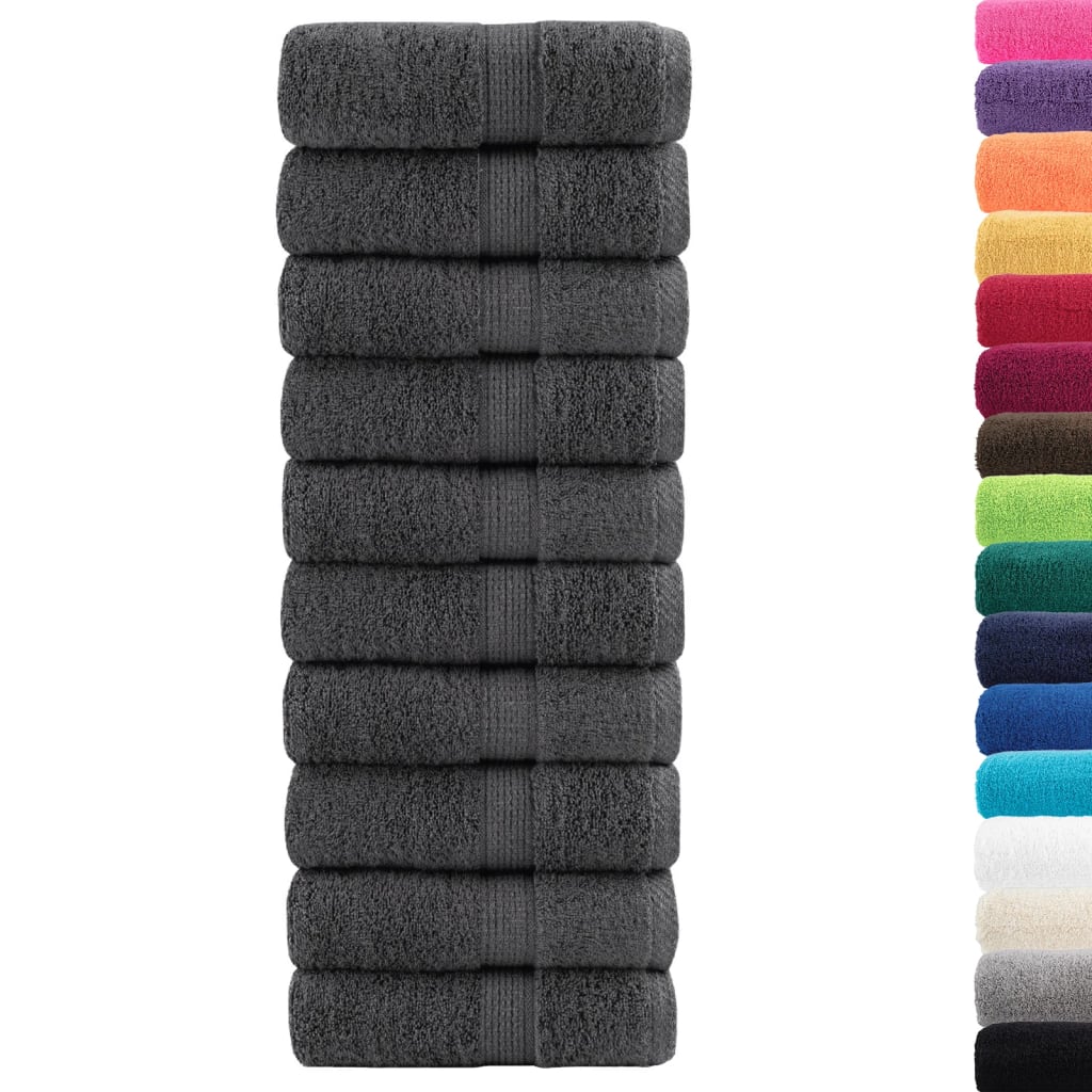 Premium Soap Towels 10 pcs Anthracite 30x30cm 600gsm 100% Cotton