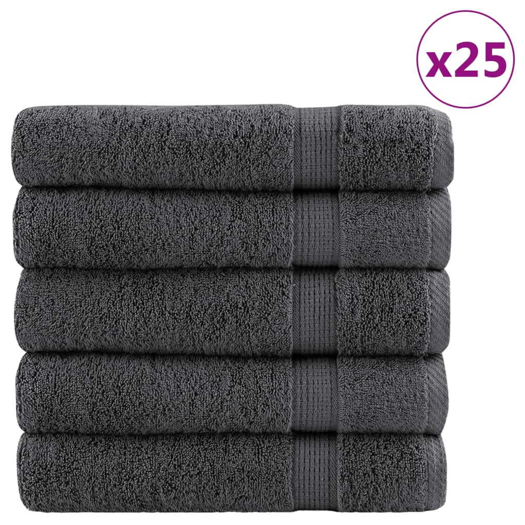 Premium Shower Towels 25pcs Anthracite 70x140cm 600gsm 100% Cotton