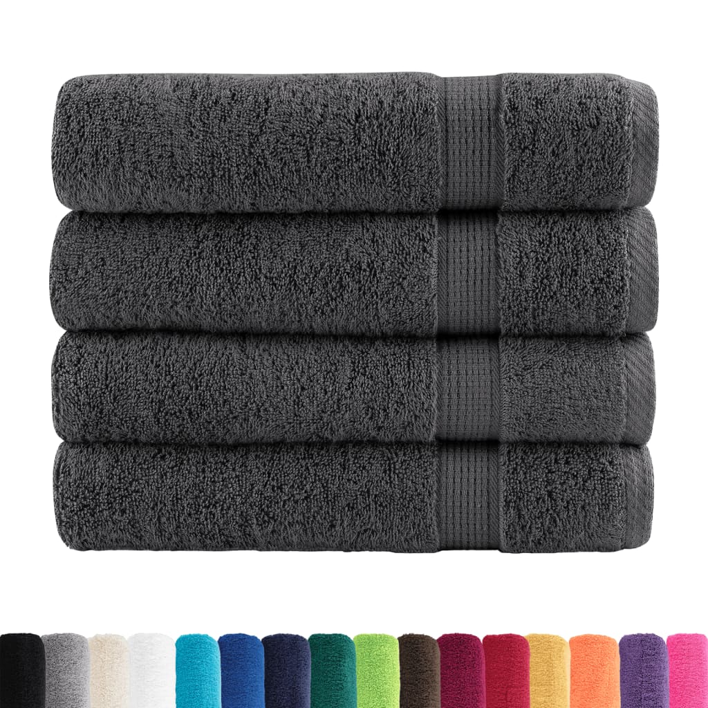 Premium Bath Towels 4pcs Anthracite 100x150cm 600gsm 100% Cotton