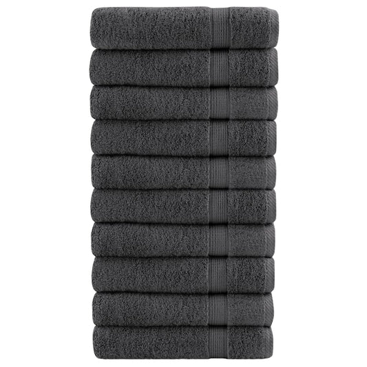 Premium Bath Towels 10pcs Anthracite 100x150cm 600gsm 100% Cotton