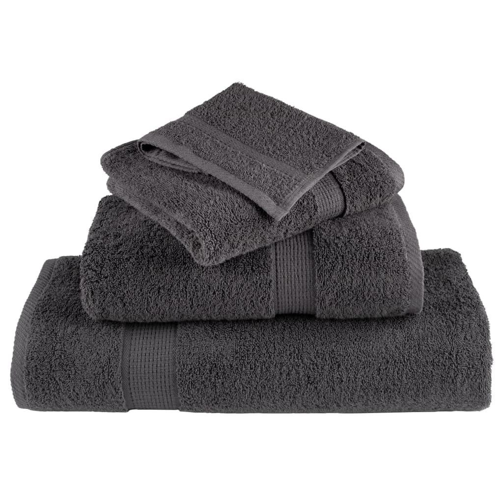 Premium Bath Towels 10pcs Anthracite 100x150cm 600gsm 100% Cotton