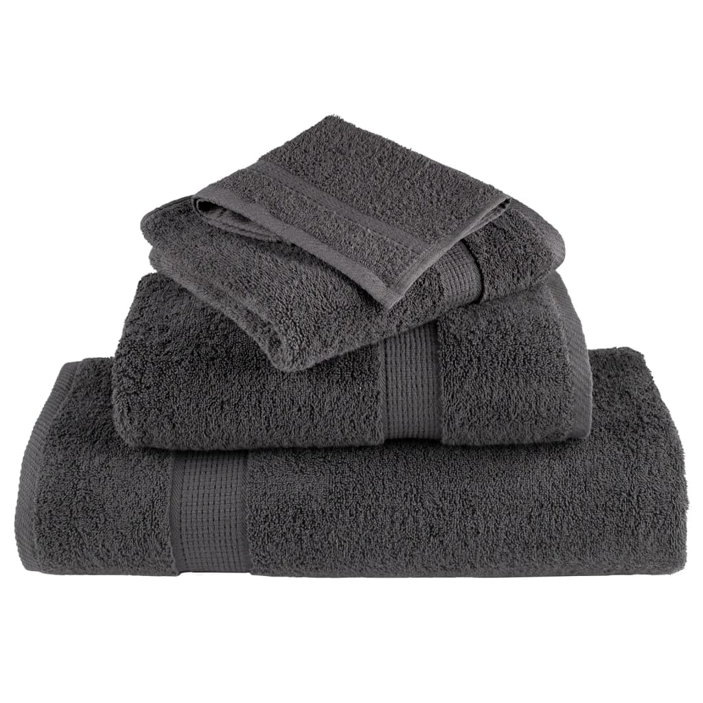 Premium Bath Towels 25pcs Anthracite 100x150cm 600gsm 100% Cotton