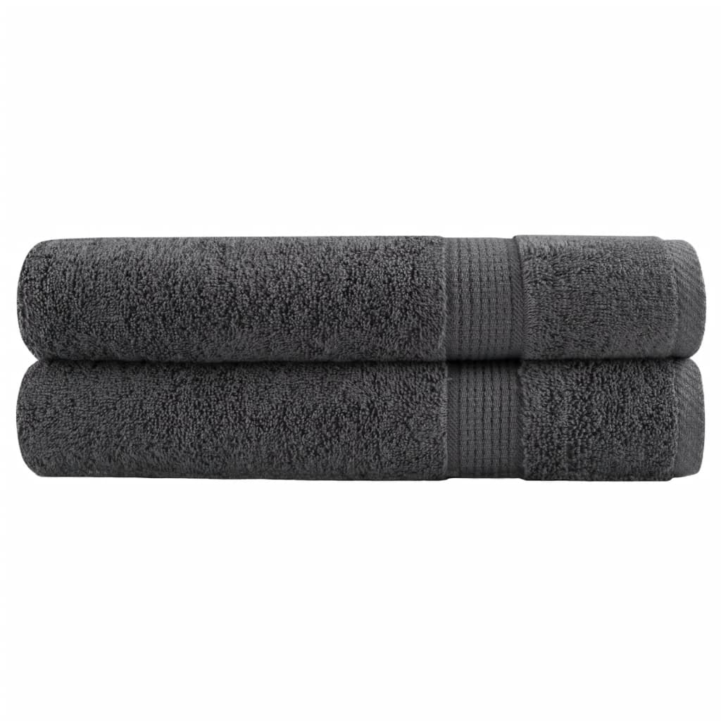 Premium Sauna Towels 2pcs Anthracite 80x200cm 600gsm 100% Cotton