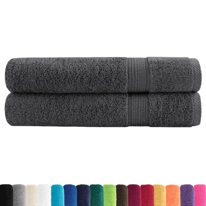 Premium Sauna Towels 2pcs Anthracite 80x200cm 600gsm 100% Cotton