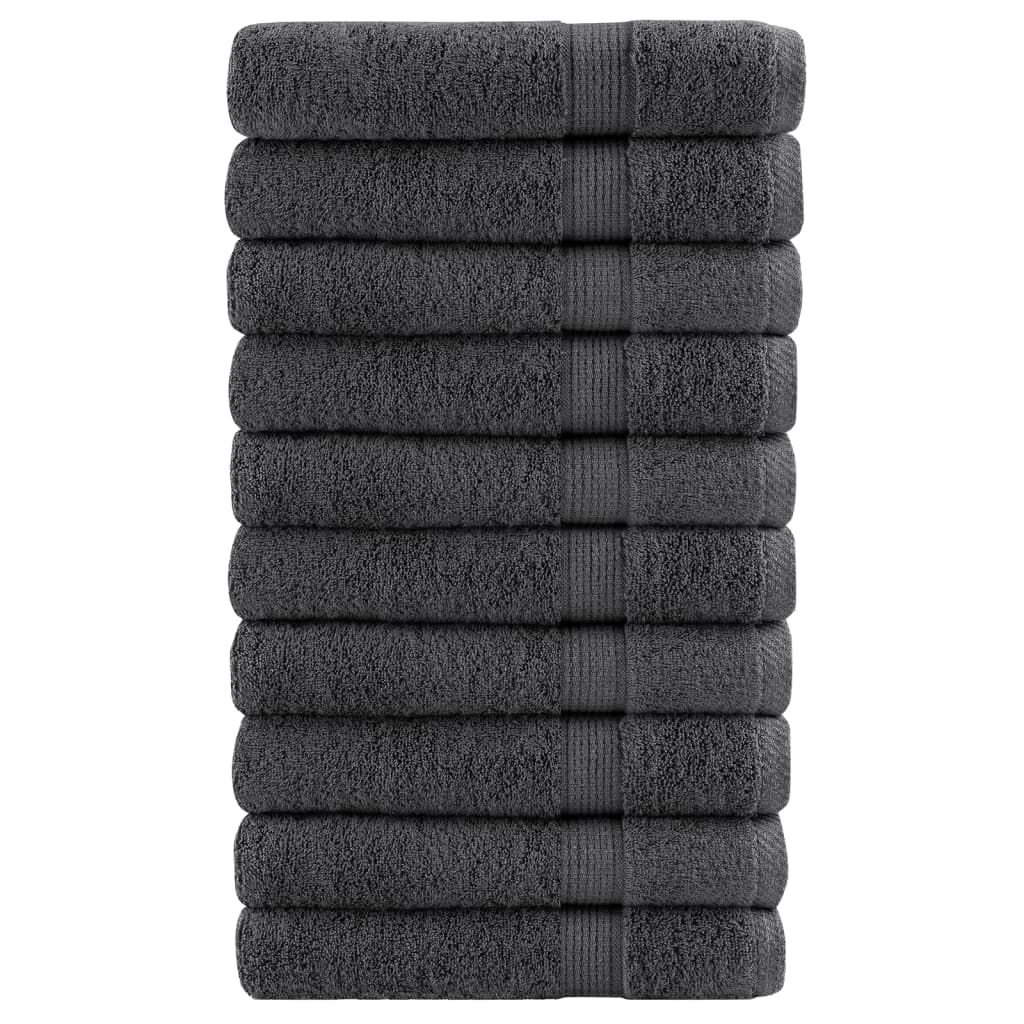 Premium Sauna Towels 10pcs Anthracite 80x200cm 600gsm 100% Cotton