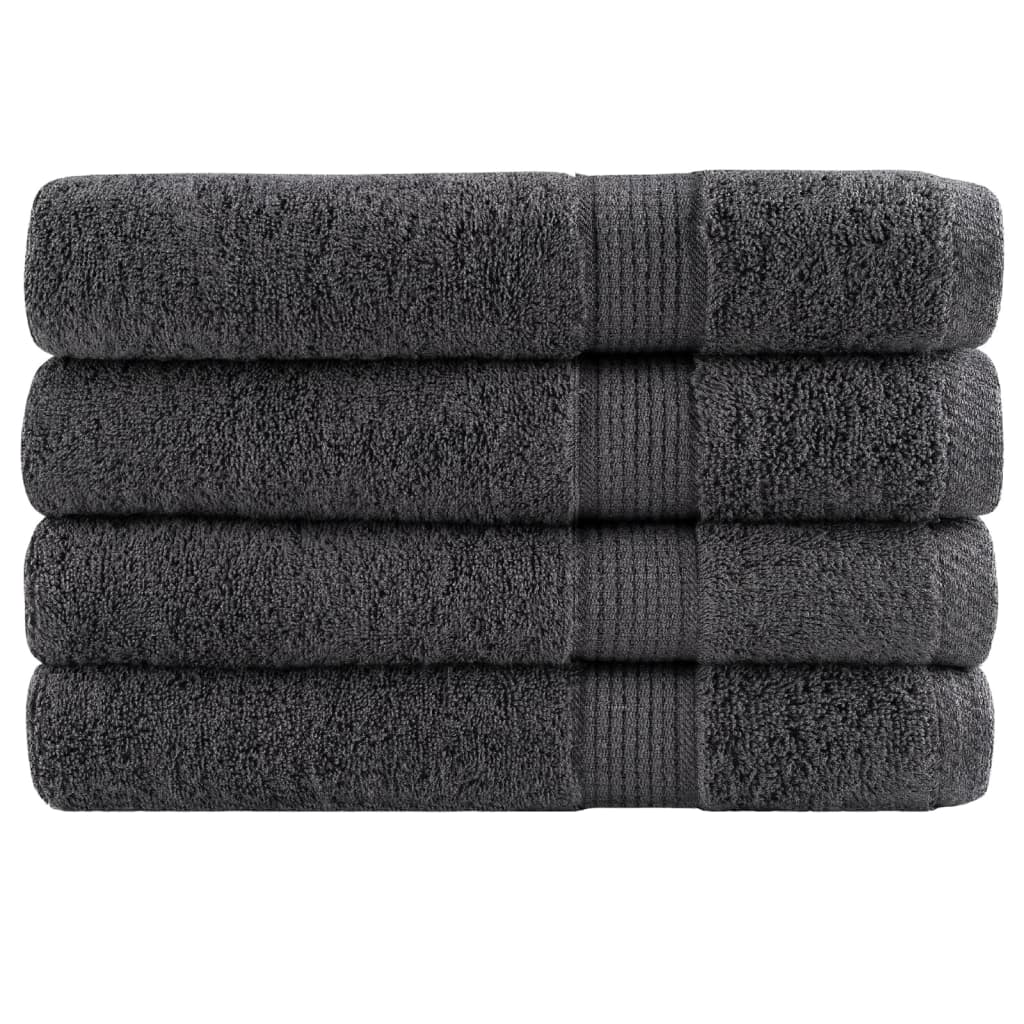 Premium Towels 4pcs Anthracite 100x200cm 600gsm 100% Cotton