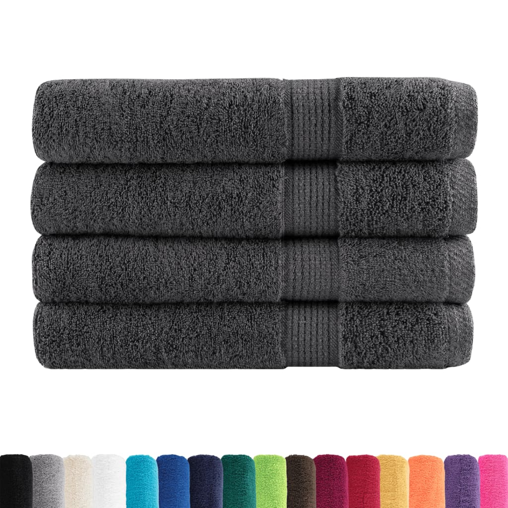 Premium Towels 4pcs Anthracite 100x200cm 600gsm 100% Cotton