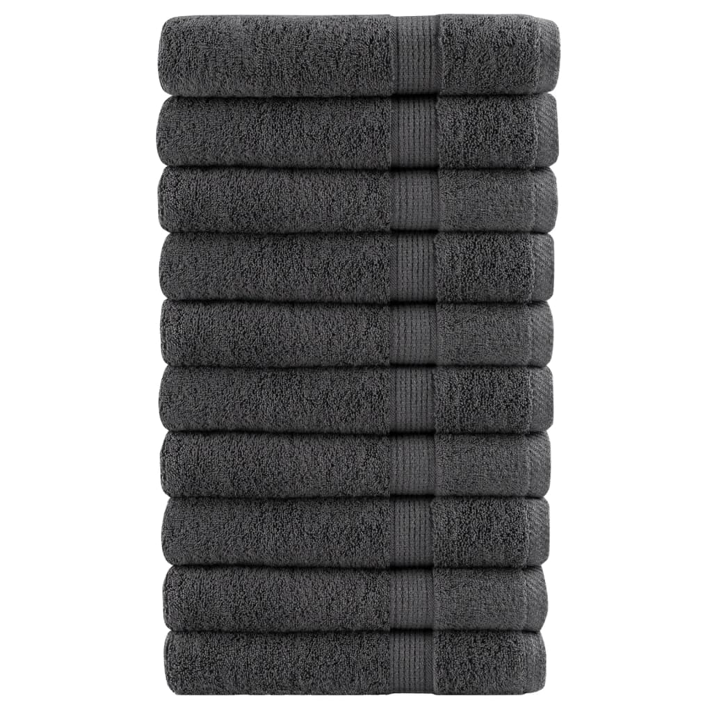 Premium Towels 10pcs Anthracite 100x200cm 600gsm 100% Cotton