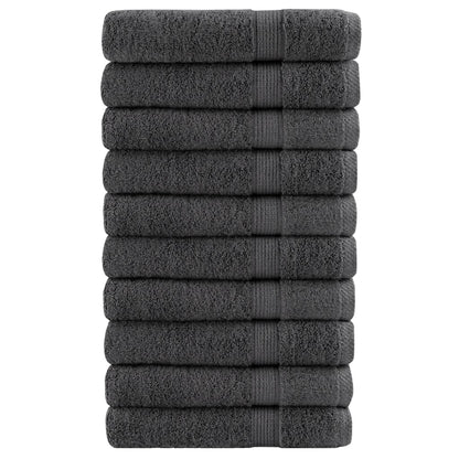 Premium Towels 10pcs Anthracite 100x200cm 600gsm 100% Cotton