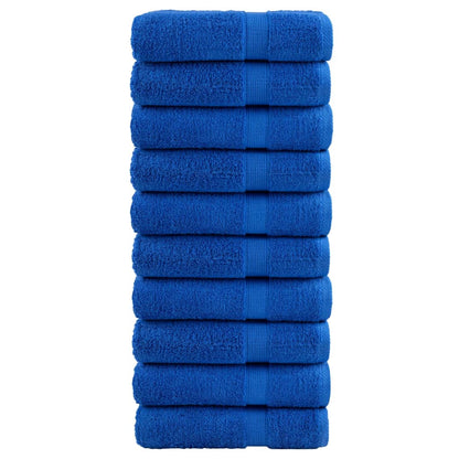 Premium Hand Towels 10pcs Blue 50x100cm 600gsm 100% Cotton