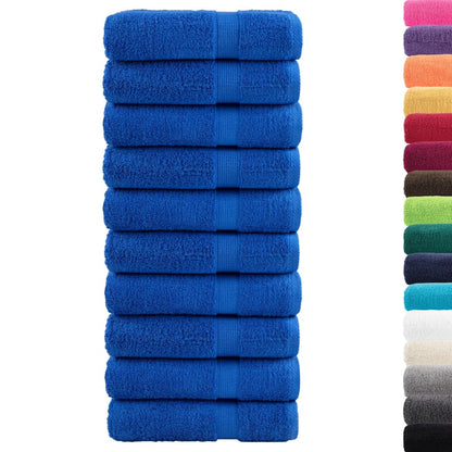 Premium Hand Towels 10pcs Blue 50x100cm 600gsm 100% Cotton