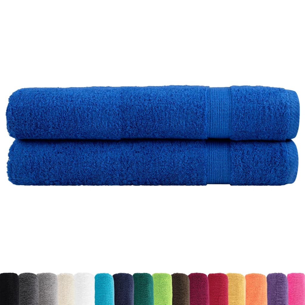 Premium Sauna Towels 2pcs Blue 80x200cm 600gsm 100% Cotton