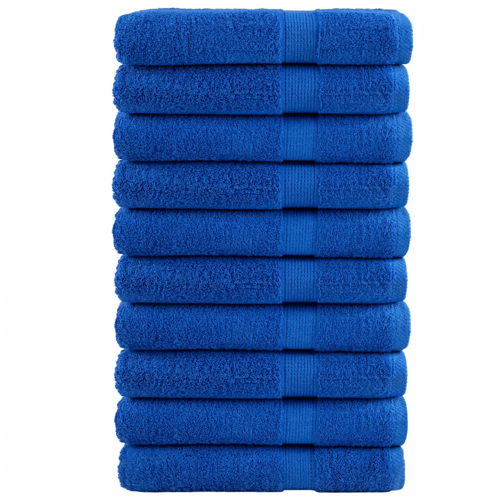 Premium Towels 10pcs Blue 100x200cm 600gsm 100% Cotton