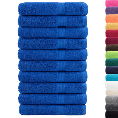 Premium Towels 10pcs Blue 100x200cm 600gsm 100% Cotton