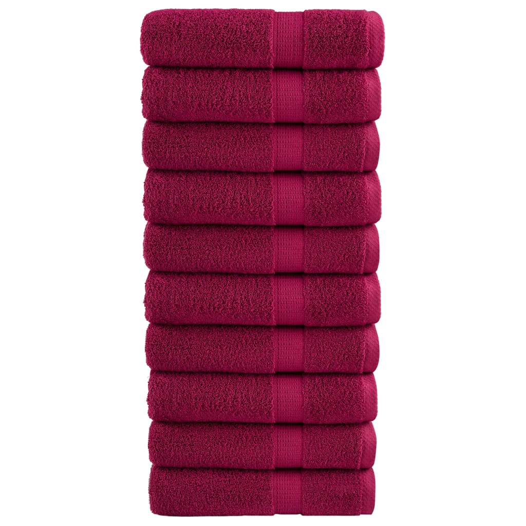 Premium Hand Towels SOLUND 10pcs Bordeaux 50x100cm 600gsm