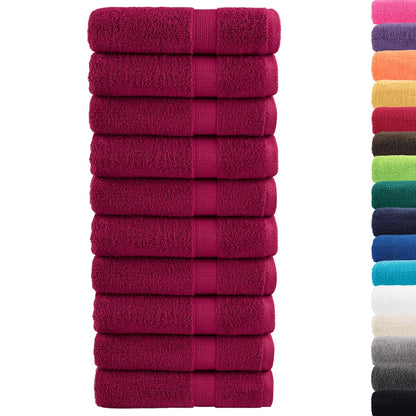 Premium Hand Towels SOLUND 10pcs Bordeaux 50x100cm 600gsm