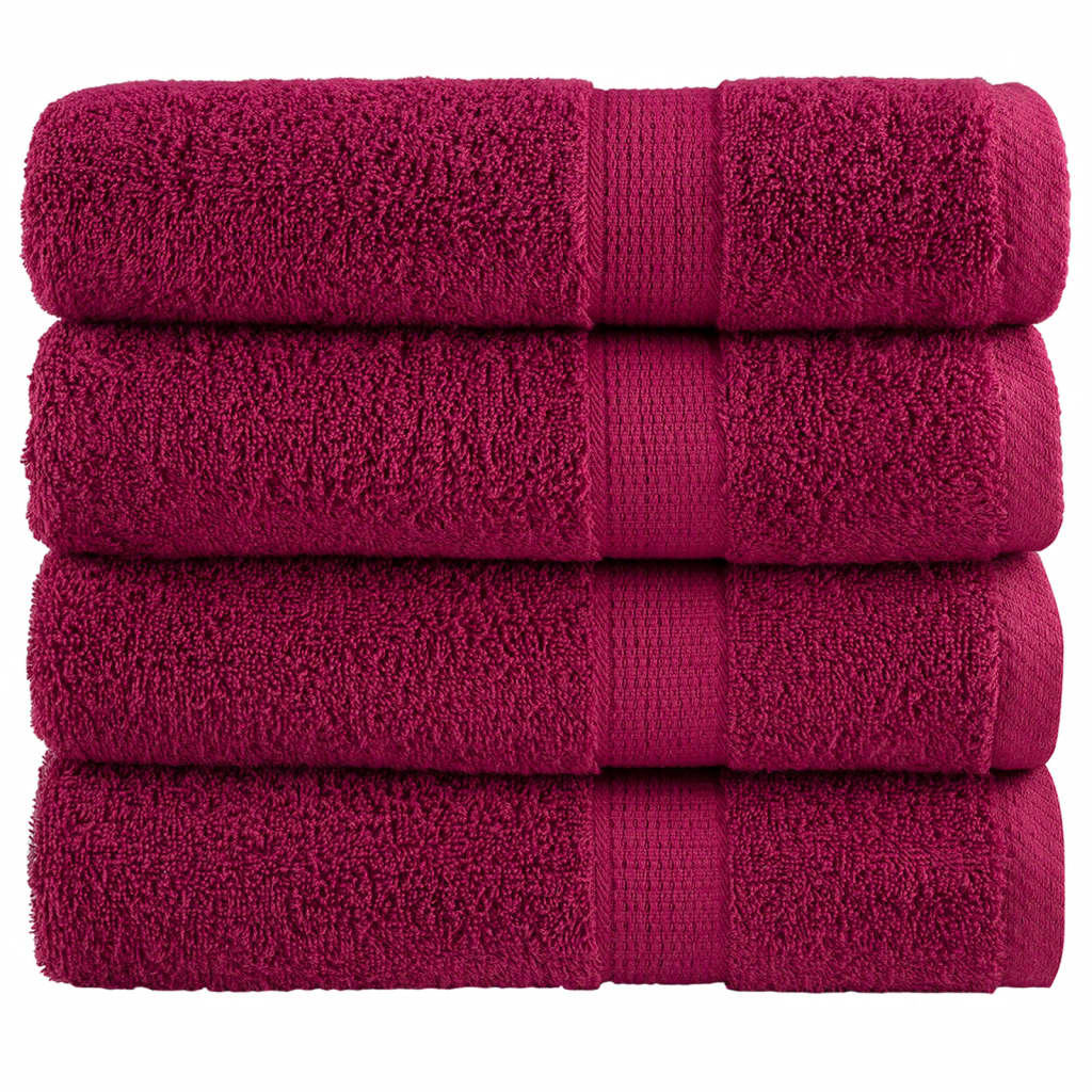 Premium Shower Towels 4pcs Bordeaux 70x140cm 600gsm 100% Cotton