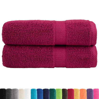 Premium Bath Towels 2pcs Bordeaux 100x150cm 600gsm 100% Cotton