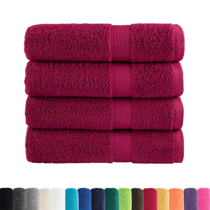 Premium Bath Towels 4pcs Bordeaux 100x150cm 600gsm 100% Cotton