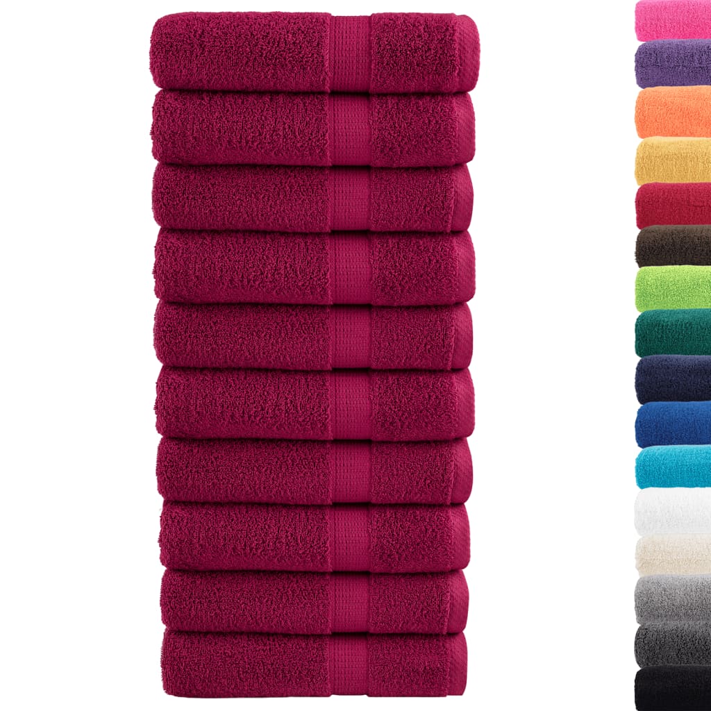 Premium Bath Towels SOLUND 10pcs Bordeaux 100x150cm 600gsm