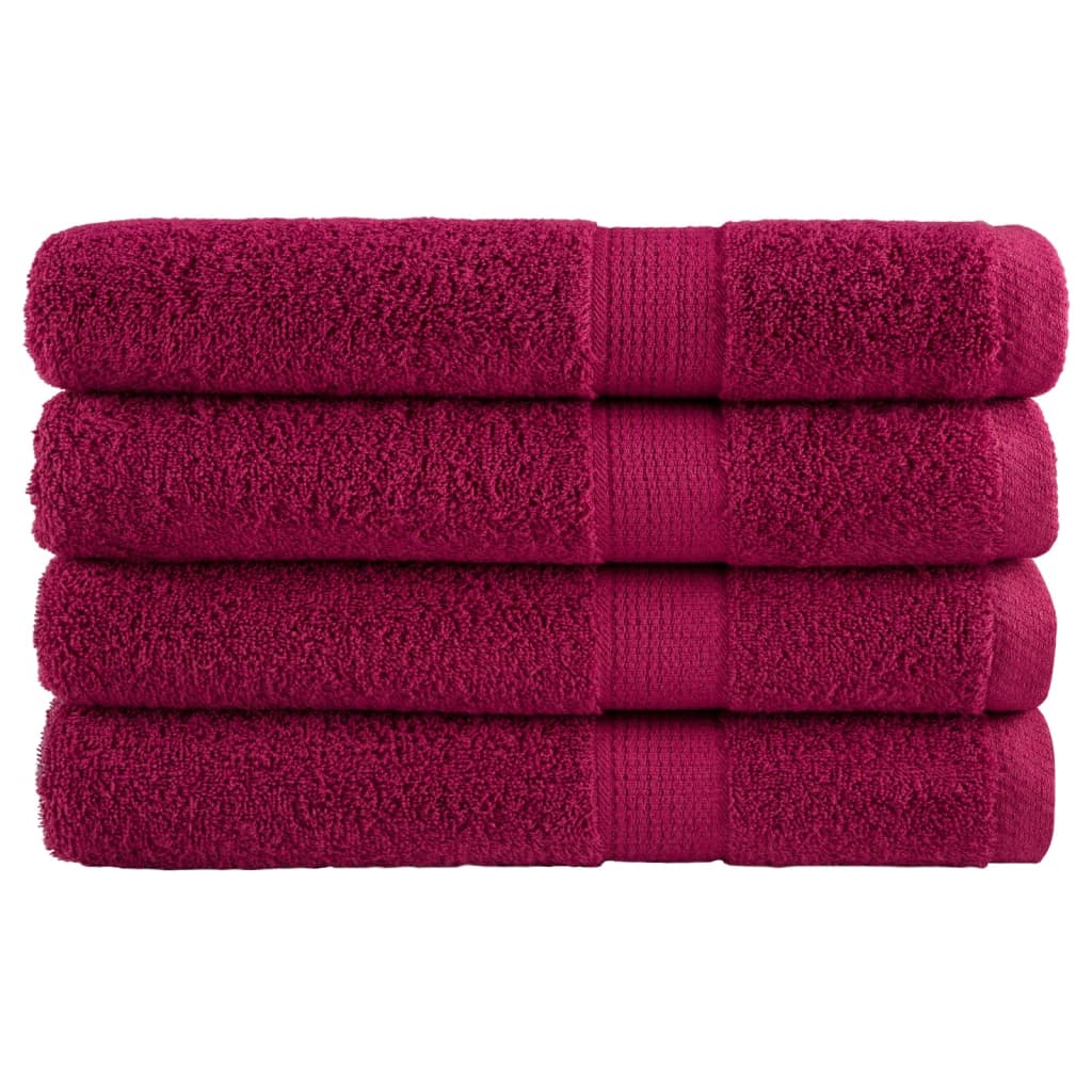 Premium Sauna Towels 4pcs Bordeaux 80x200cm 600gsm 100% Cotton