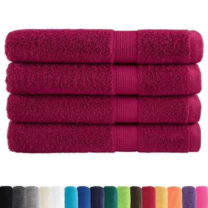 Premium Sauna Towels 4pcs Bordeaux 80x200cm 600gsm 100% Cotton