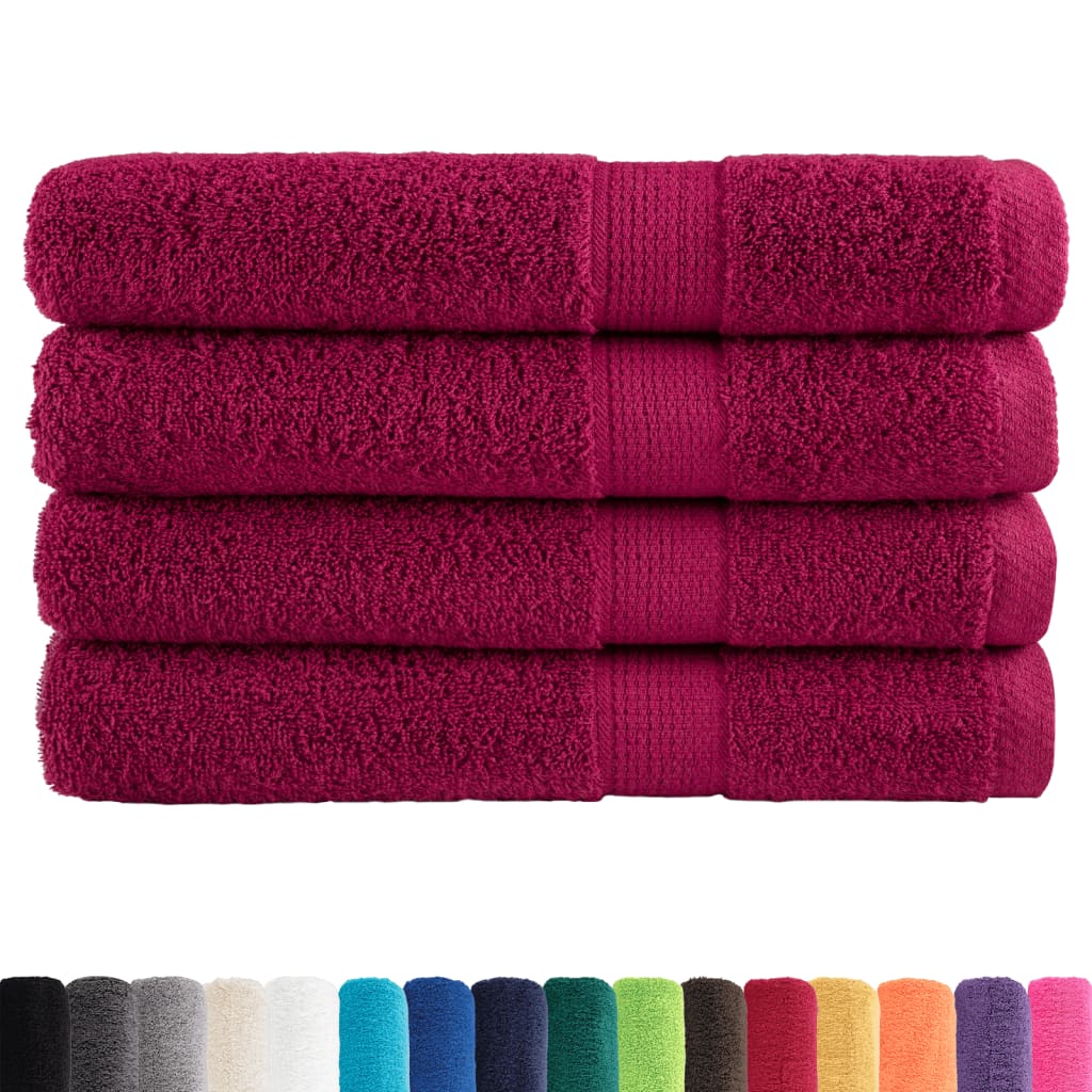 Premium Towels SOLUND 4pcs Bordeaux 100x200cm 600gsm