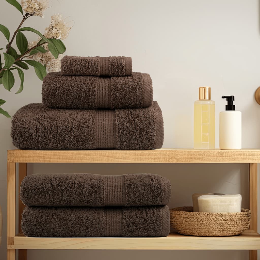 Premium Bath Towels 2pcs Brown 100x150cm 600gsm 100% Cotton