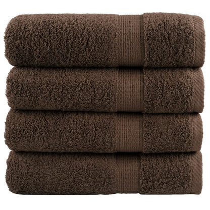 Premium Bath Towels 4pcs Brown 100x150cm 600gsm 100% Cotton