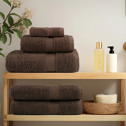 Premium Bath Towels 4pcs Brown 100x150cm 600gsm 100% Cotton