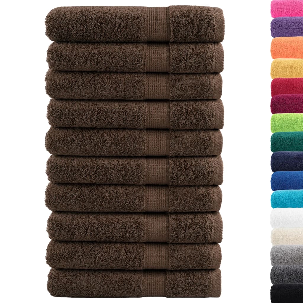 Premium Sauna Towels SOLUND 10pcs Brown 80x200cm 600gsm