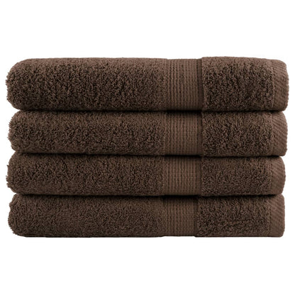 Premium Towels SOLUND 4pcs Brown 100x200cm 600gsm