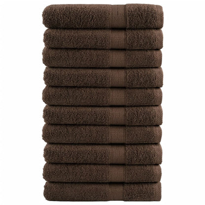 Premium Towels SOLUND 10pcs Brown 100x200cm 600gsm