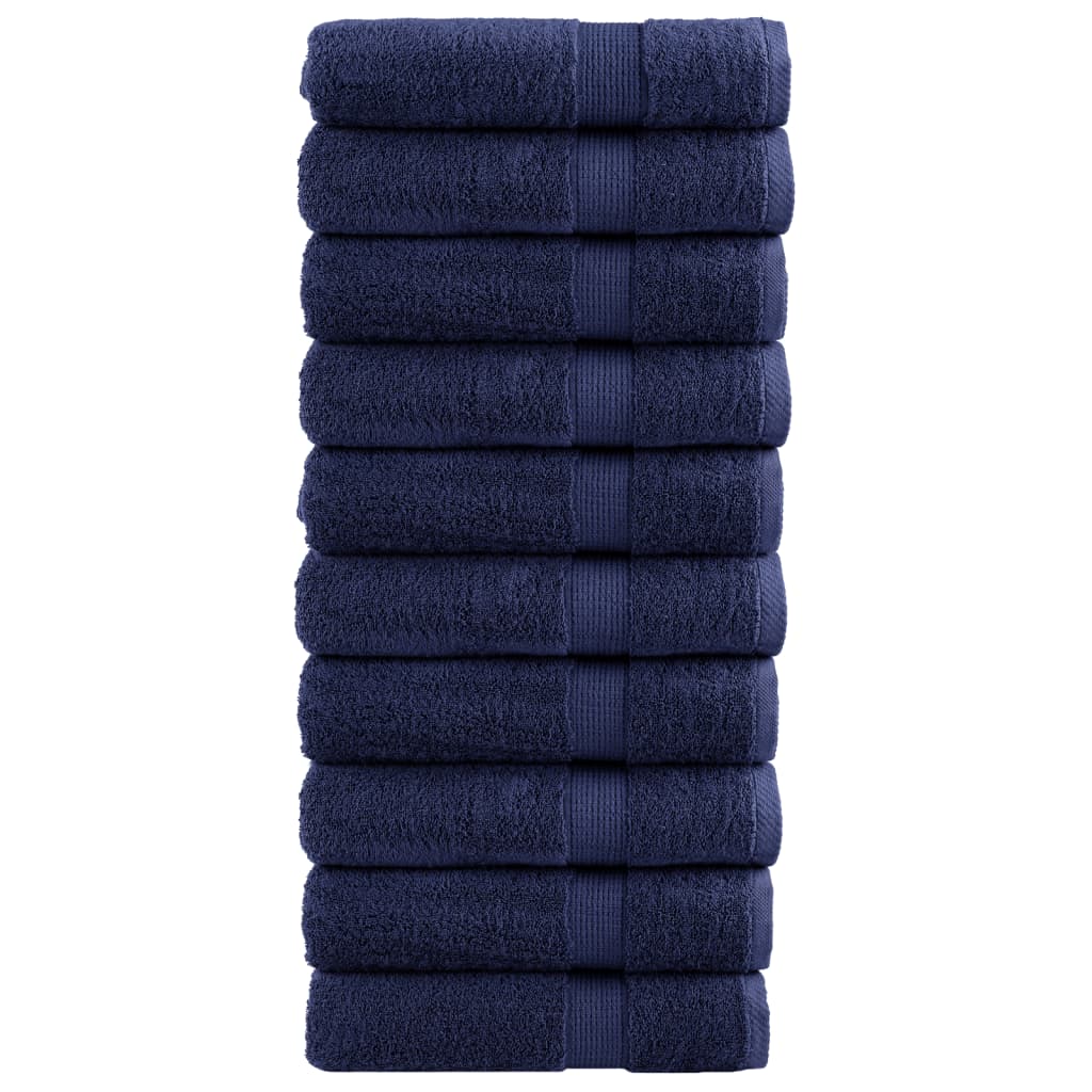 Premium Bath Towels 10pcs Navy Blue 100x150cm 600gsm 100% Cotton